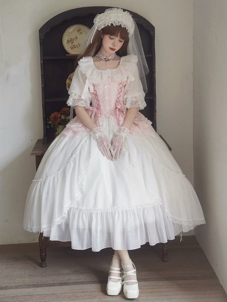 Korsettdetails, Jacquard, mit Stäbchen, rosa Schnürung