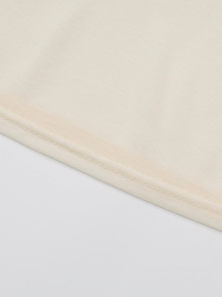 Breathable Apple-Print Long Sleeve Kawaii Top in Apricot for Warm Weather - Languid Park