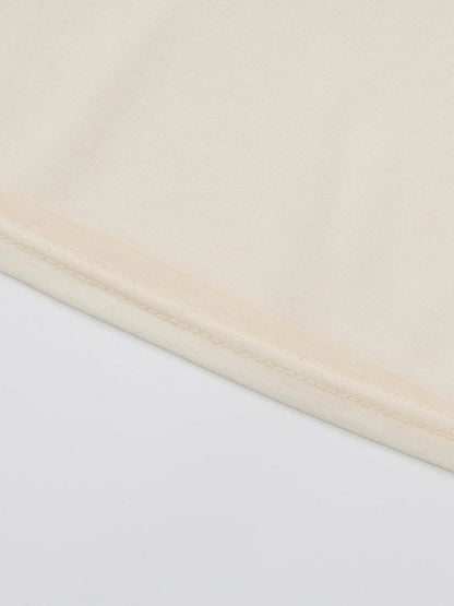 Breathable Apple-Print Long Sleeve Kawaii Top in Apricot for Warm Weather - Languid Park