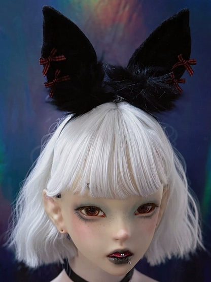 Dark Gothic Bunny Ear KC with Bow Accents - Strange Sugar
