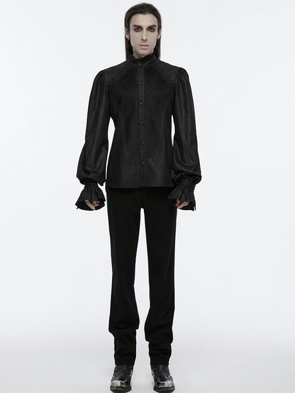Men's Style Goth Black Shirt Retro Palace