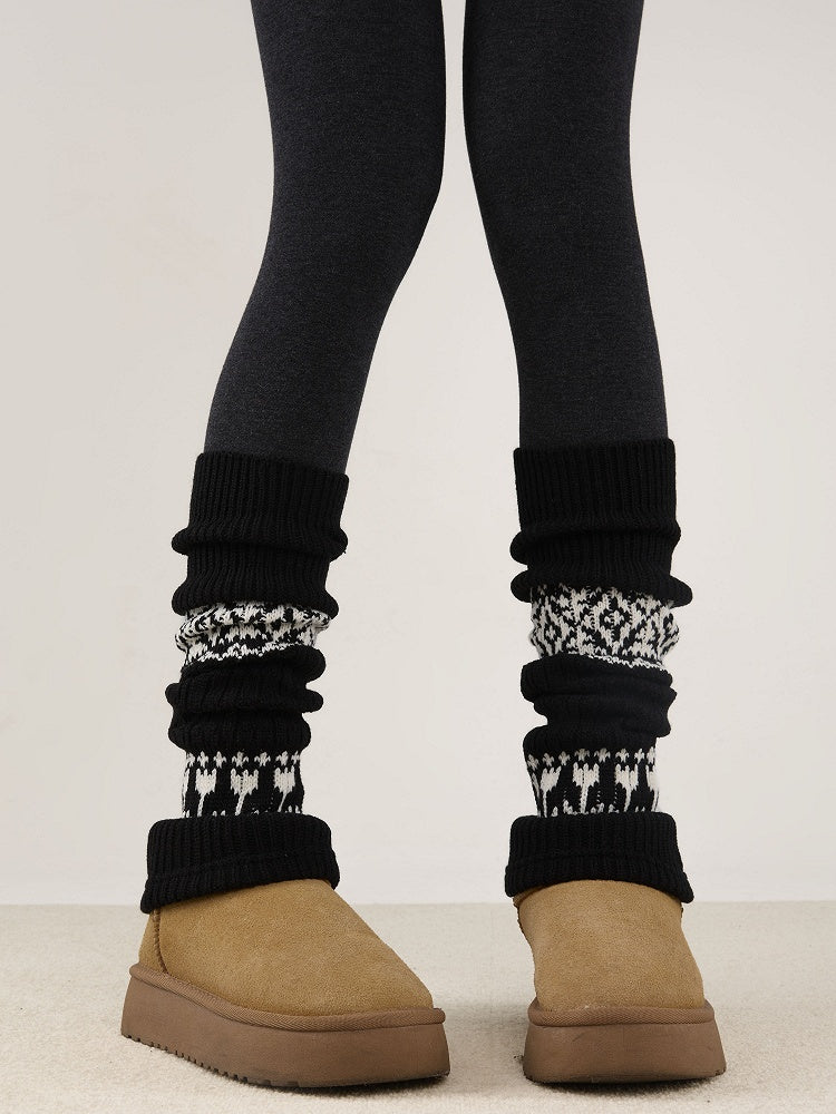 Knitted and Floral Leg 6 Geometric Warmers Colors Pattern