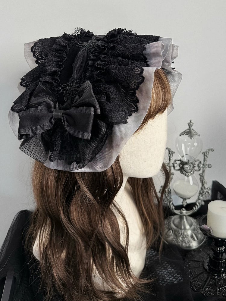 Hairband Accent with Gothic Lolita Bow Ruffle