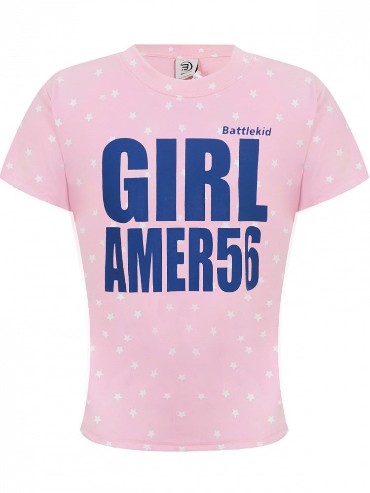 Star Letter Print Pink Tee - Languid Park
