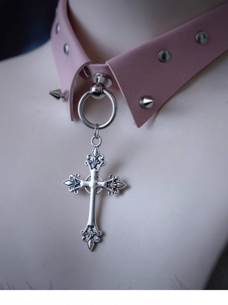 5-Color Cross Pendant Choker - Strange Sugar
