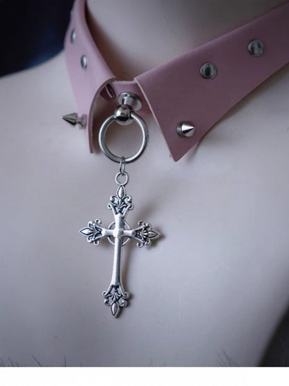 5-Color Cross Pendant Choker - Strange Sugar