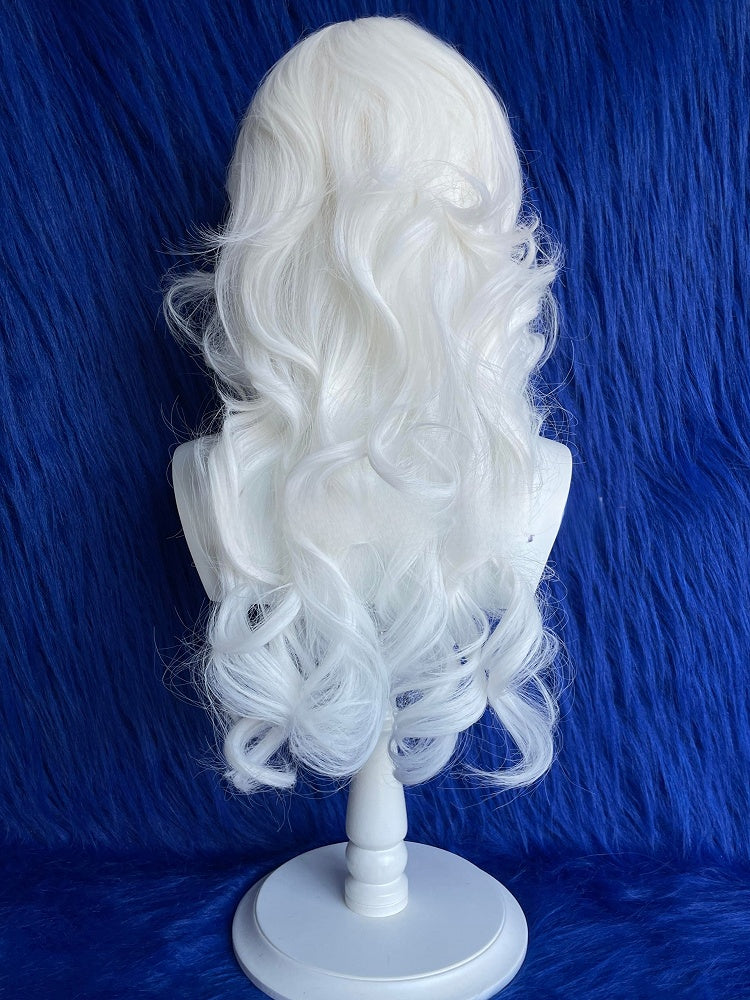 前髪70cm ホワイト 長さ ウェーブ ウィッグ ゴシック エア付き