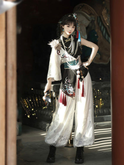 Asymmetrical Hanfu Lolita Set with Tassel Details - Han Ru Chu Hanfu & Han-Element Studi