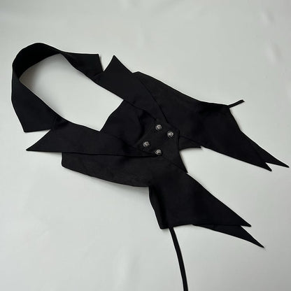ブラックゴシック王子ロリータホルターネックブレザーカラーウエストコートBE003