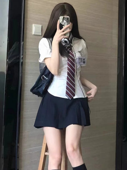 Puff Uniform Self-tie Design White At Back JK Shirt Sleeves