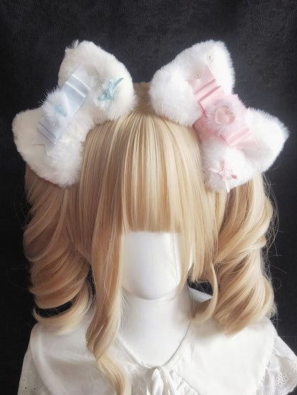 Plush Options Bowknot Decorated 3 Color Star Hairclip