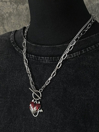 Silver Heart Pendant Necklace - Strange Sugar
