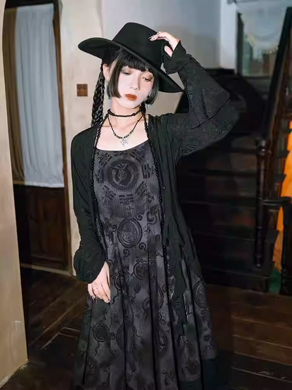 Ärmel Saum Stil Asymmetrische Schwarz Layered Cardigan Gestrickte Cheongsam Glocke