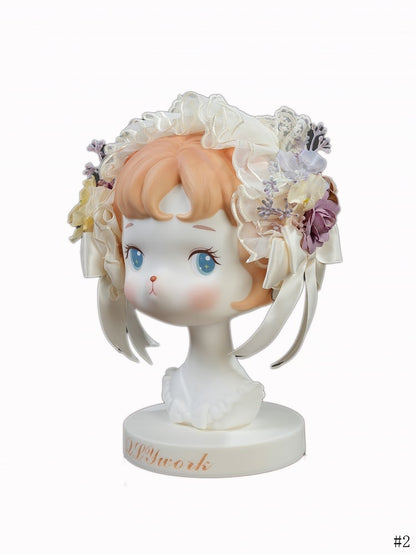 KC Lolita Design Beige Bows Purple Decorated Floral /