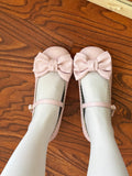 Pink with Design Sweet Lolita Heels Edge Round Toe Low Scalloped