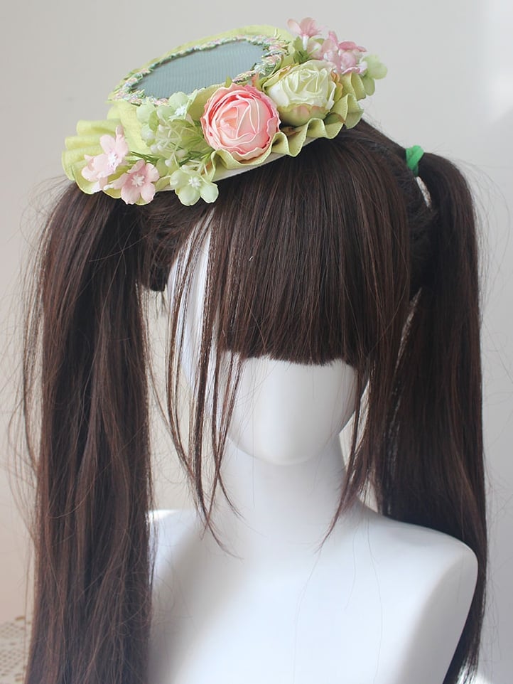 Design Hat Floral Green/Pink Mini