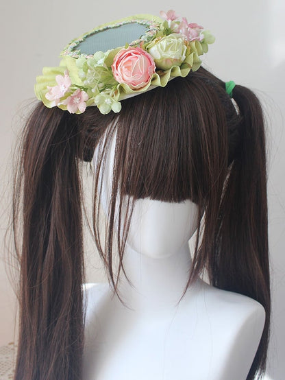 Design Hat Floral Green/Pink Mini