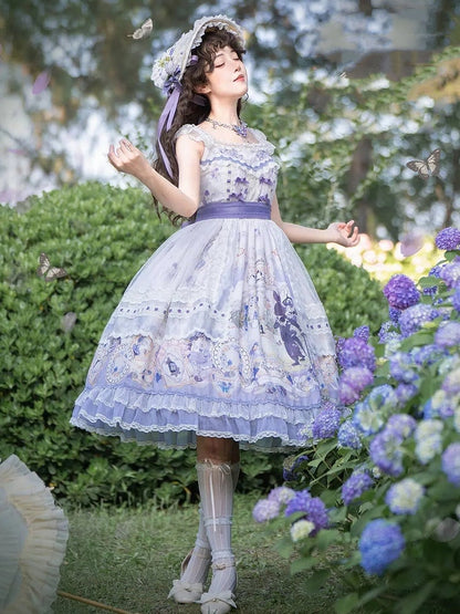 ロリータ ティースカート パーティー ジャンパー バニー エレガント プリント クラシック