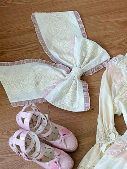 Pink Apricot Bow / Green Blue Big