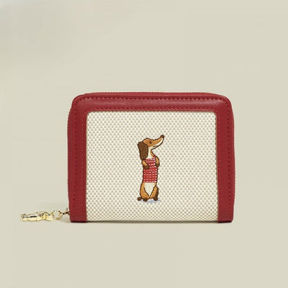 Embroidery Design Cute 4 with Purse Colors Coin Dog