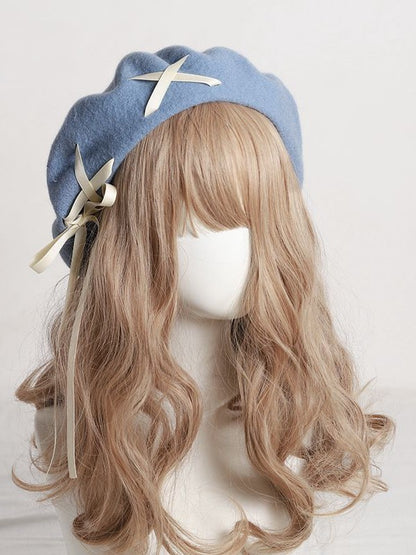 Farbe 11 Optionen Gekreuzte Baskenmütze Akzente mit Quaste und verziert – Band