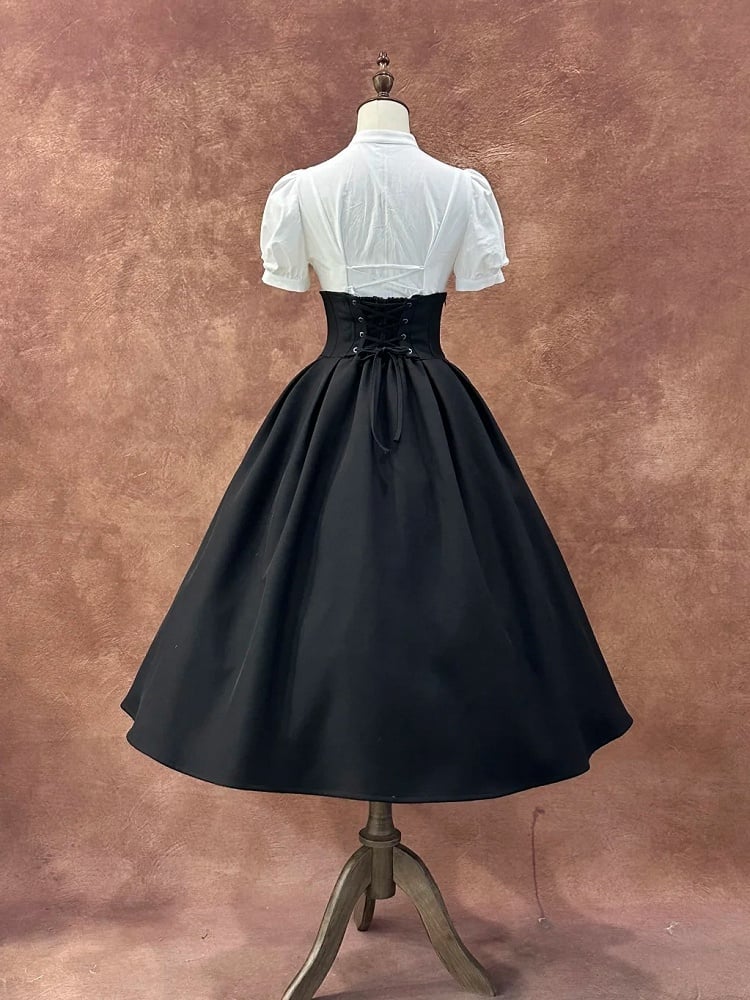 Skirt Lolita Corset Belt High Long Black Waist