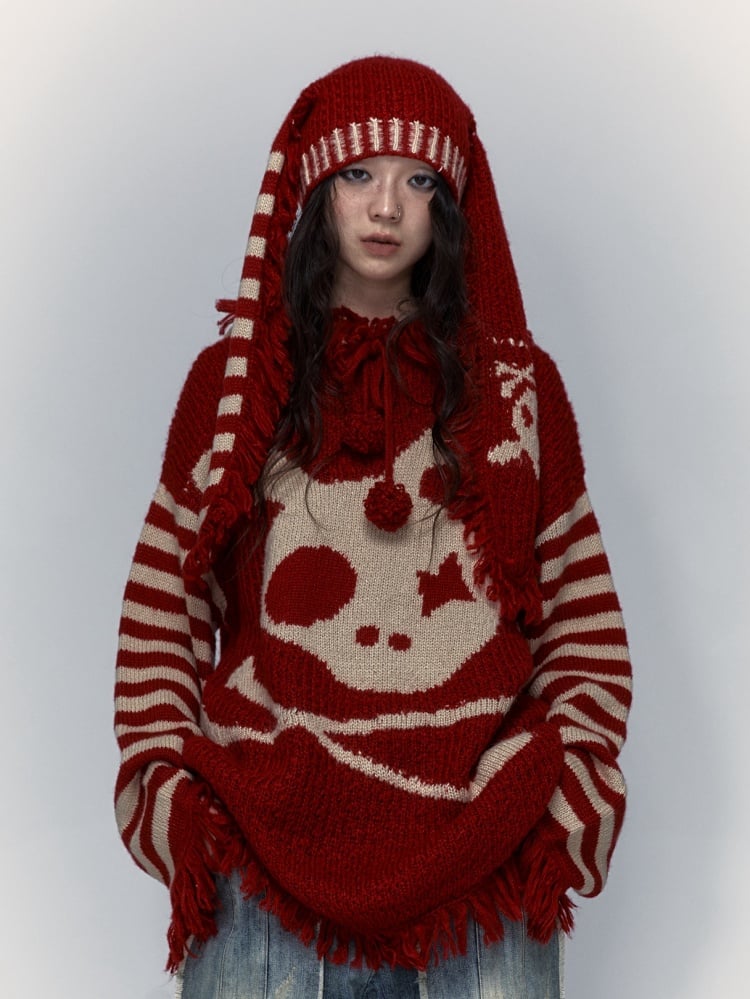 パンクなウサギの耳のニット帽