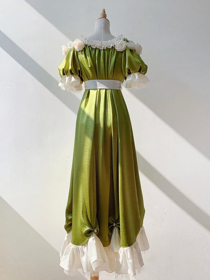 Details Maxi Empire Green Bead Waist Lolita Dress One Elegant