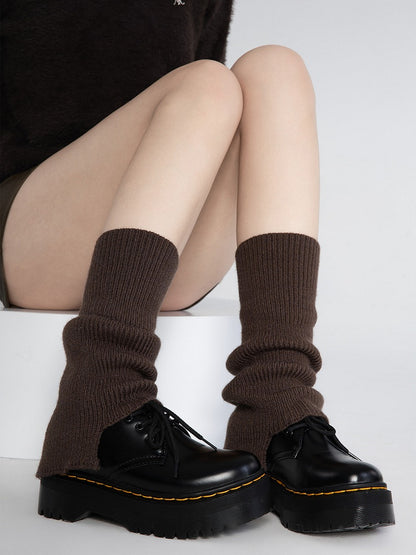 Minimalist Leg Warmers JK Knitted Beige/Brown