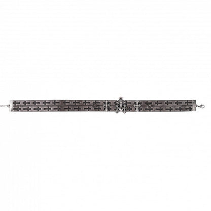 Light Brown Dark Gothic Cross PU Choker