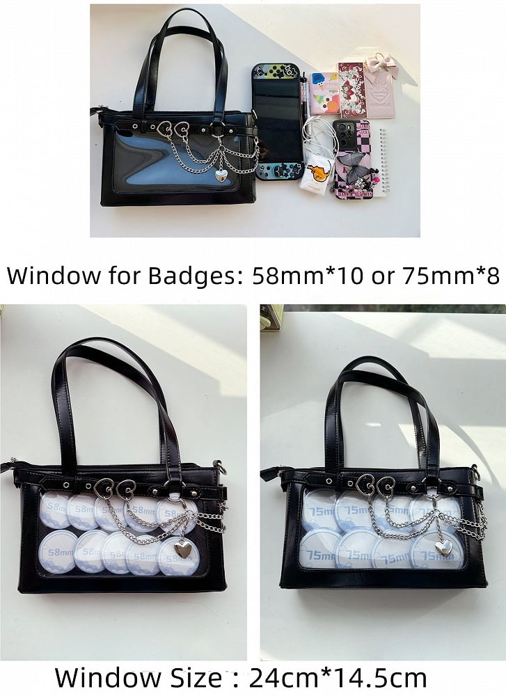 Tasche Schwarz Ketten Schulter Abnehmbare Ita