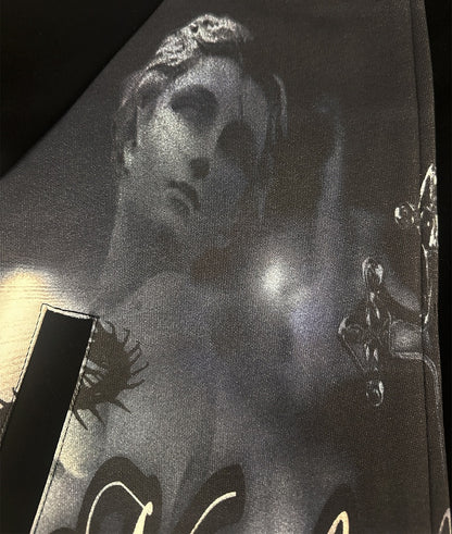 Schwarzer Emo Punk Spooky Girl Kapuzenpullover