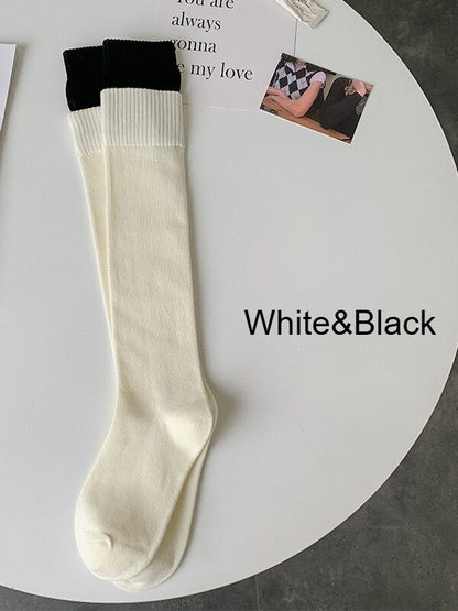 Fashion Socks Colors Colorblock Mid-calf Y2K 5 Design