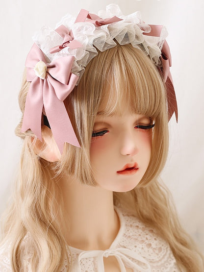 Pink Lolita KC With White Bowknot Elegant Lace