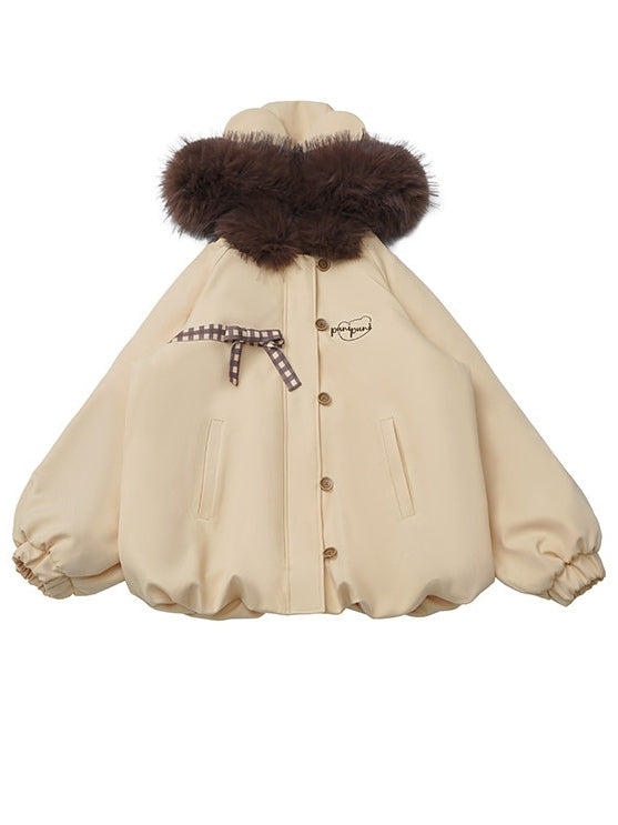 Hooded Hem Jacket Yellow Bubble -