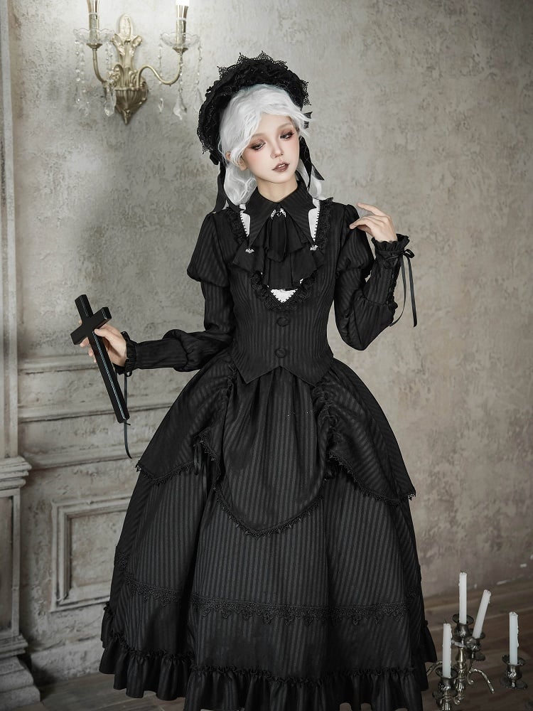 Black Gothic with Lolita Bat Jabot Tie Decoration