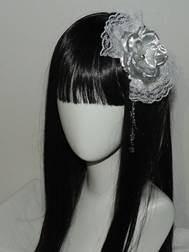 Floral 2 Options Hairclip Silver Design