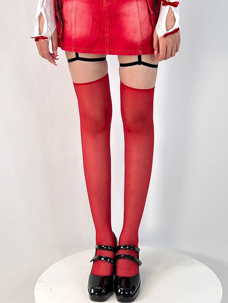 Semi-sheer Color Options Stockings Suspender 4