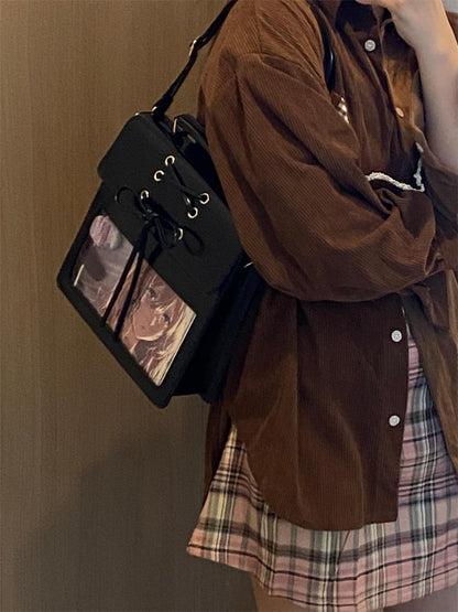 Details Ita Bag Black Backpack/Shoulder Lace-up