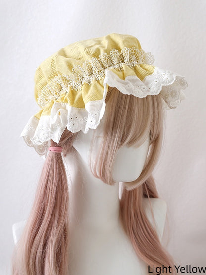 Hat White Colors Cute Baby Lace-Trimmed 12 Lolita With