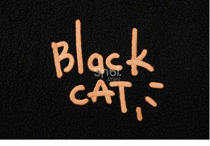 Black Cat Head Hood Fleece Hoodie