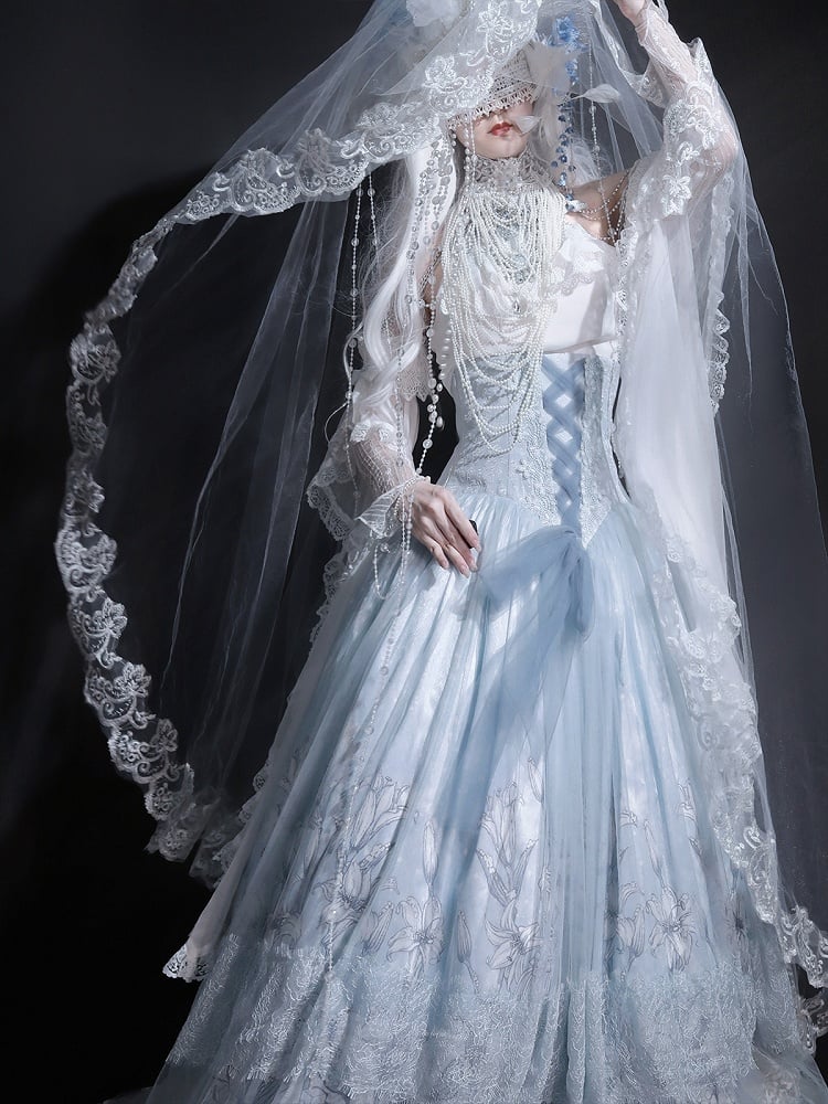 Neck Lily Halter White Blue Top High + Print Sleeveless Super