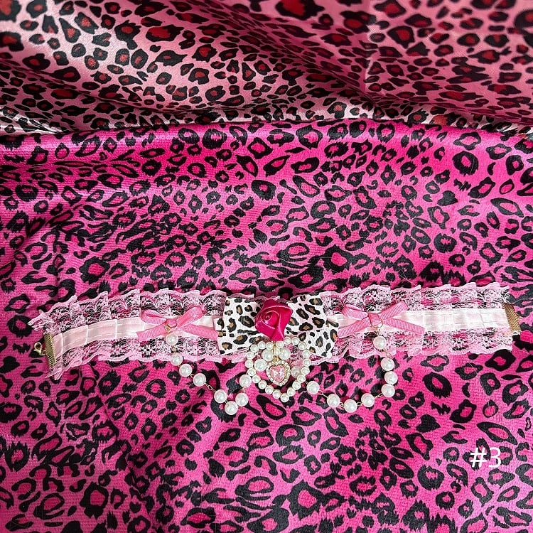 Gyaru Hime Chain |4 Rose Pink with Options Choker Beaded Showa Y2K