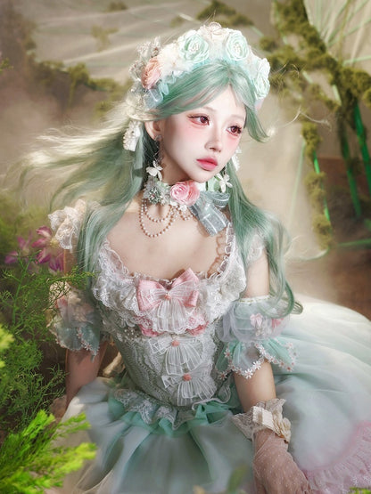 Dark Chains Blue Floral KC Red/Green/Pink with Lolita Bead Sweet