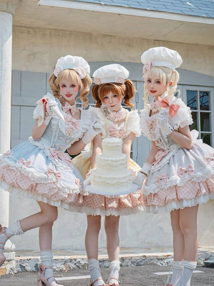 White Lolita Chef Hat with Bear Ear Design - Asleep Townlet