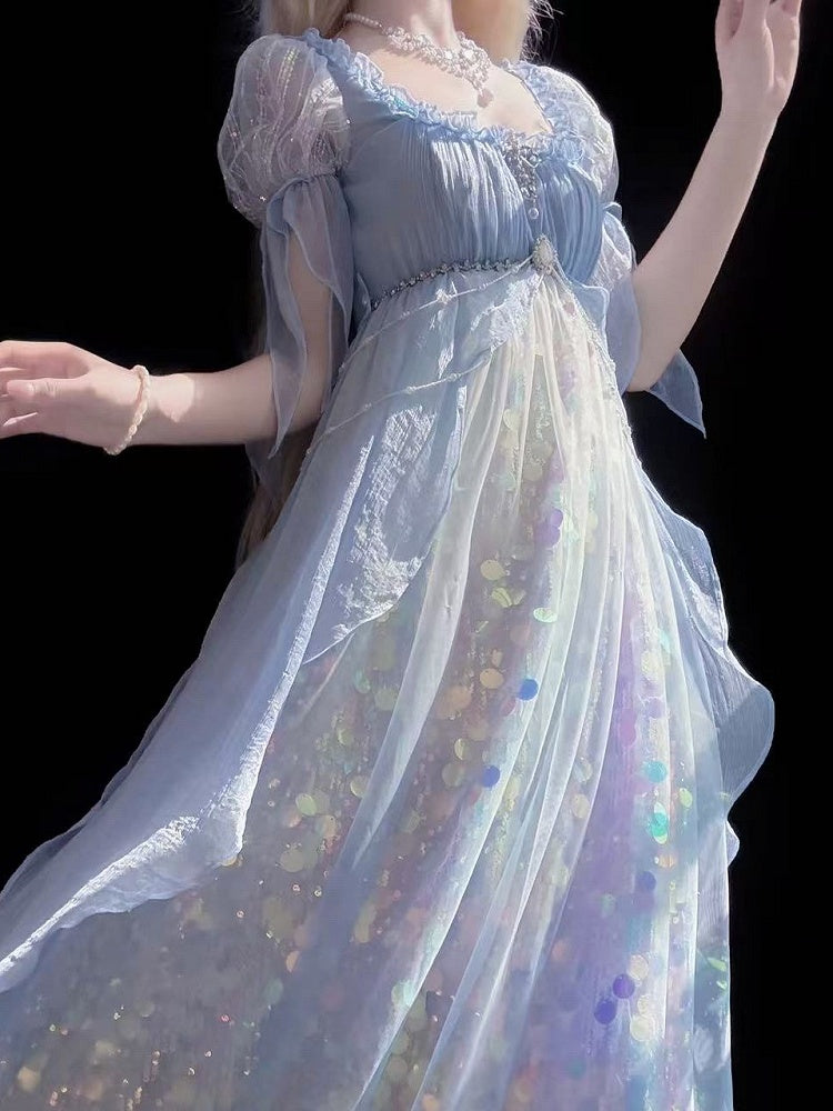 Chain Beaded Elegant White Waist