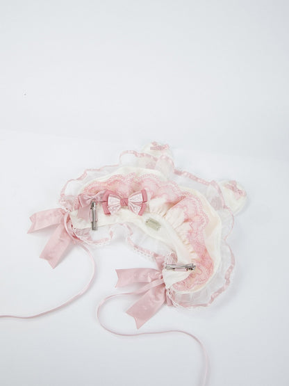 Accents Ivory Pink with Pastel Bunny-Ear Bonnet Lace