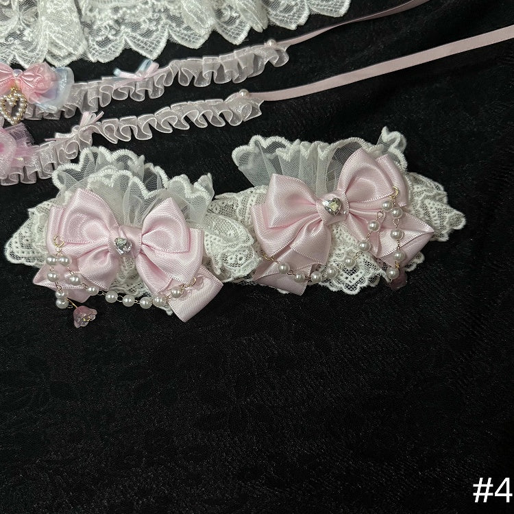Four Accessory - Collection Styles with Hime White Lolita Lace Pink
