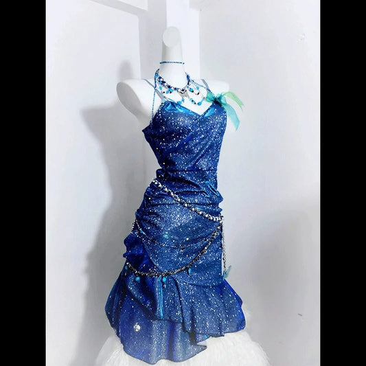 Blue Ocean Costume Polarized Light Blue Princess Lolita Dress