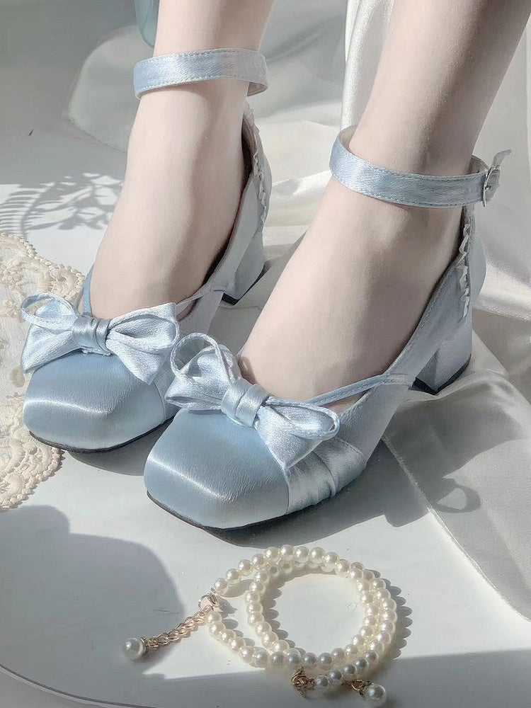 Blue Elegant Mary Janes with Detachable Straps by Love Letter